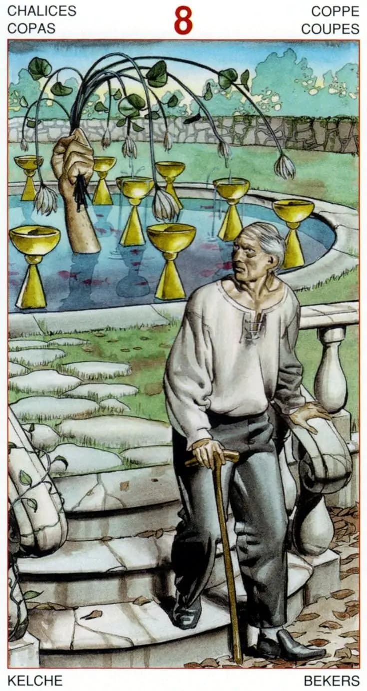 圣杯八 塔罗卡牌
