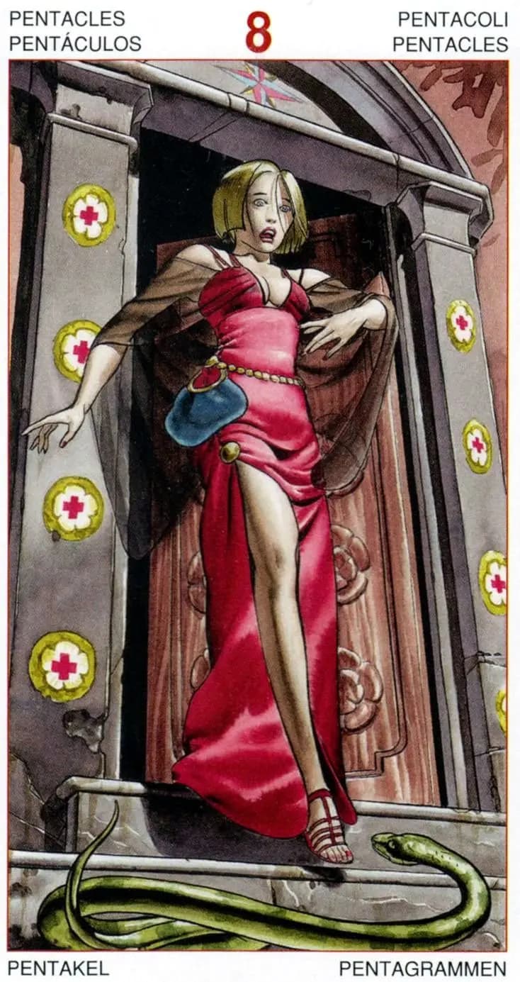 金币八 塔罗牌图像