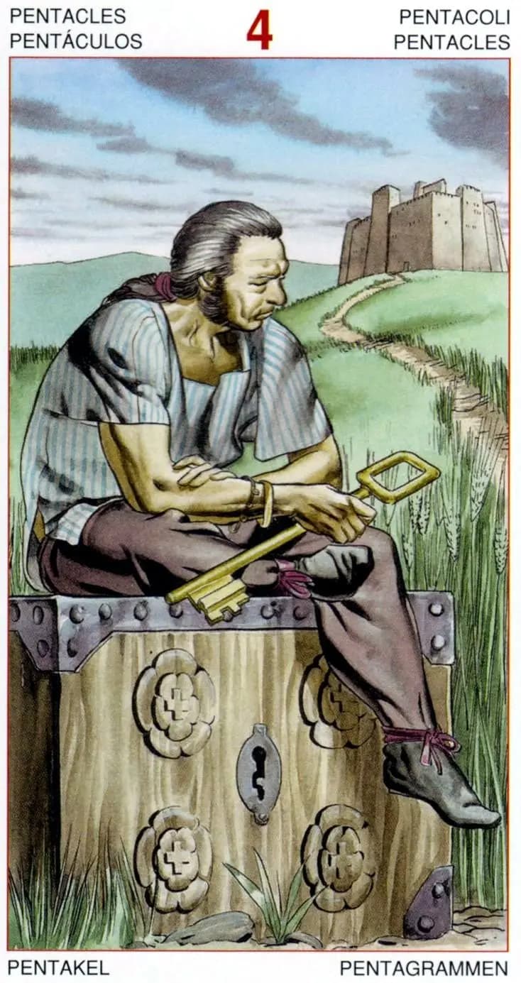金币四 塔罗牌图像