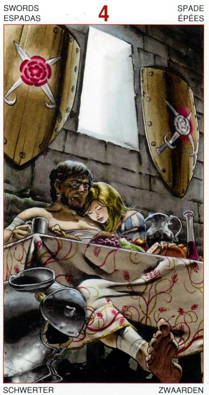 宝剑四 塔罗卡牌