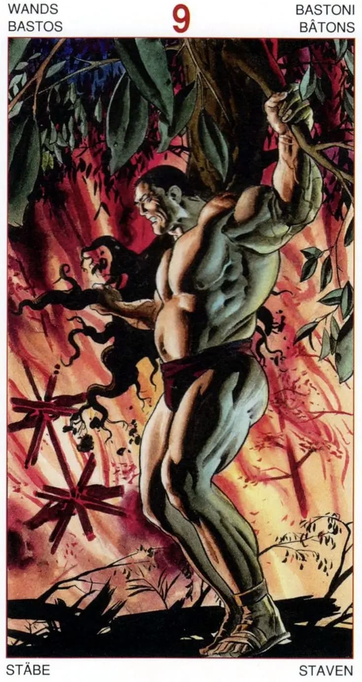 权杖九 塔罗牌图像