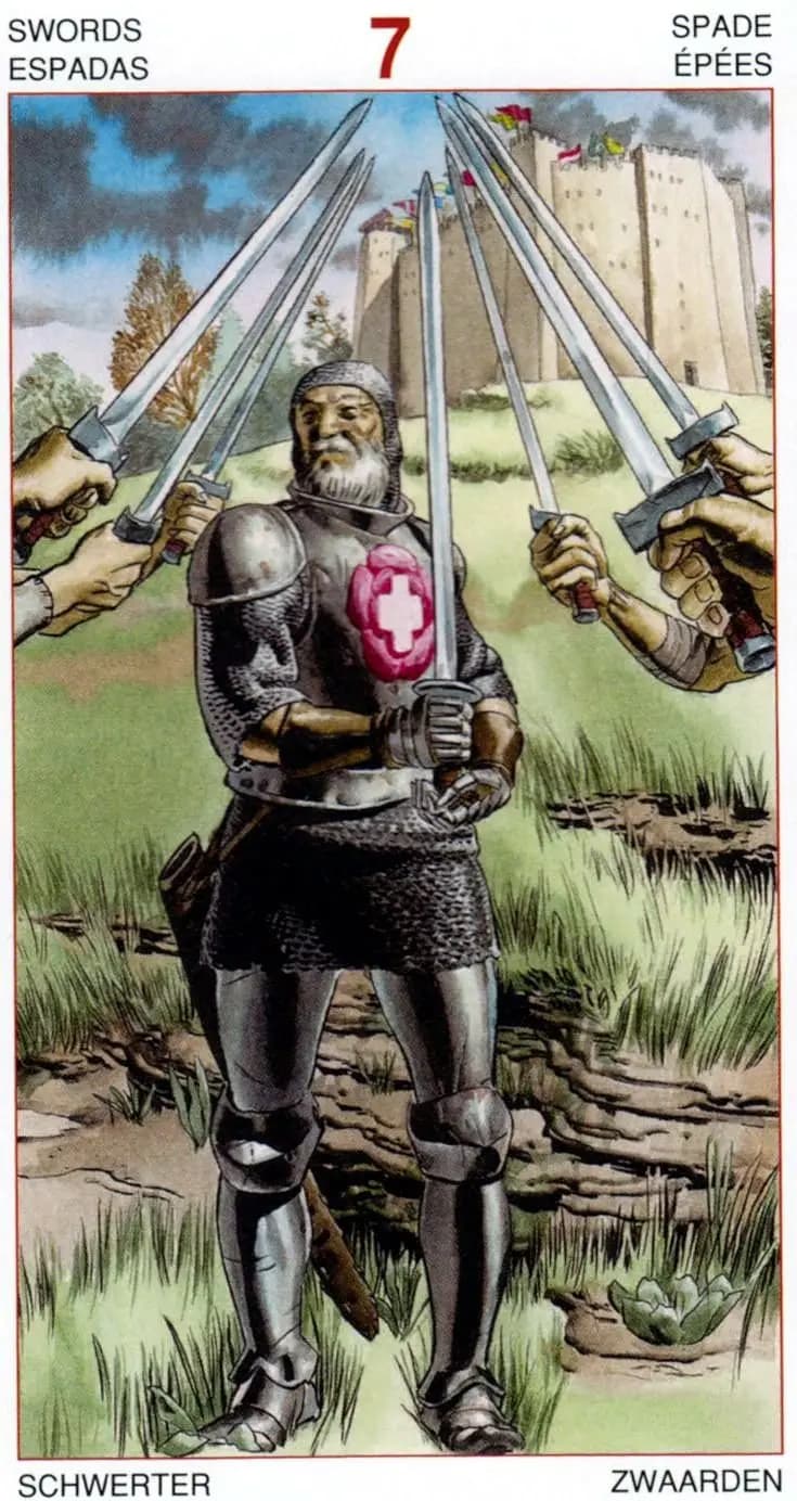宝剑七 塔罗卡牌