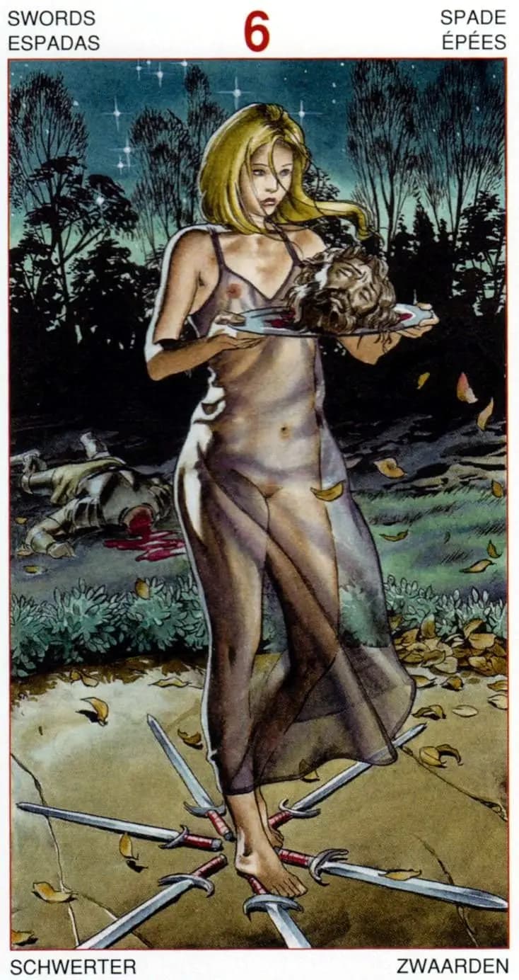 宝剑六 塔罗卡牌
