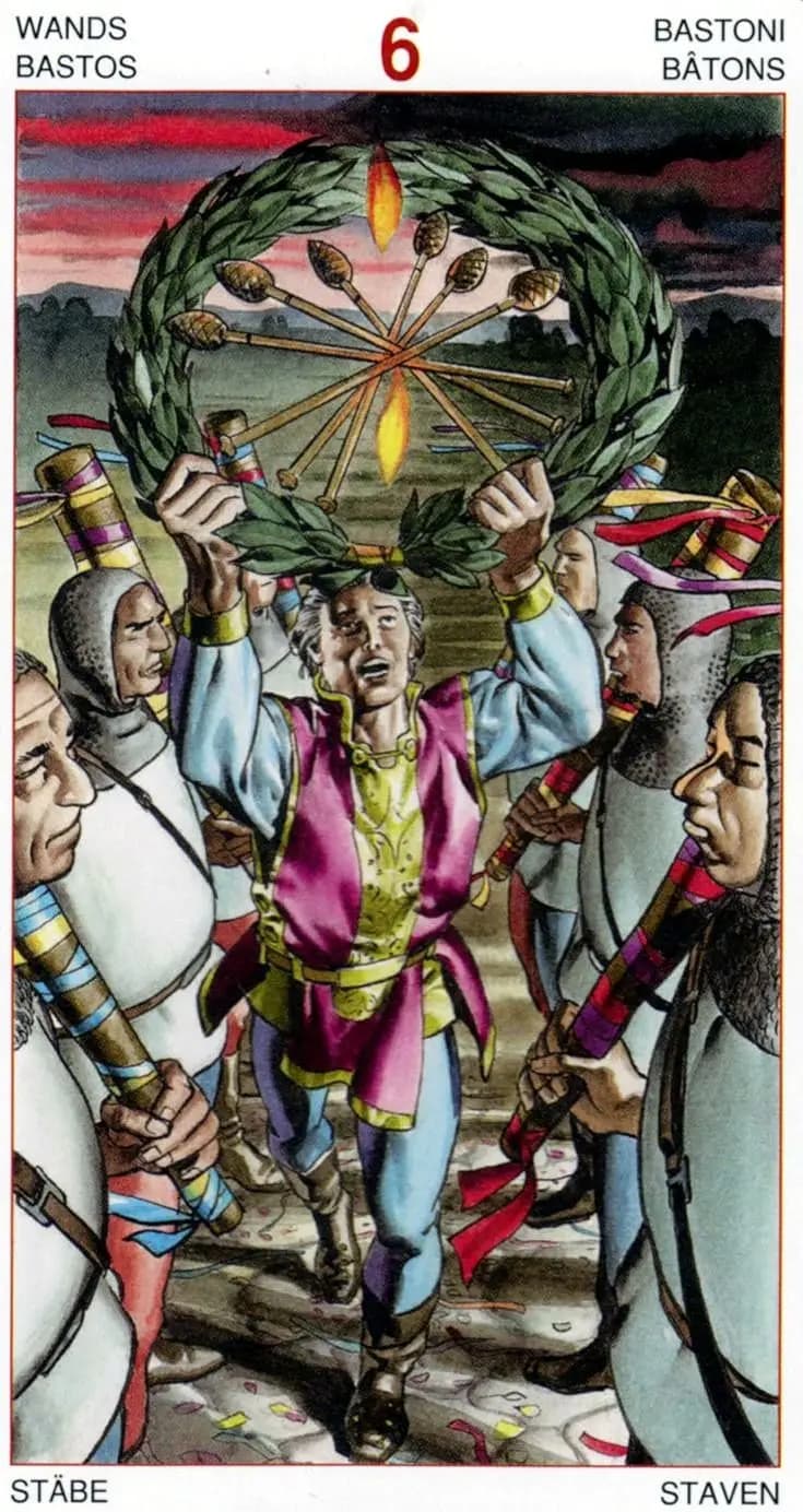 权杖六 塔罗牌图像