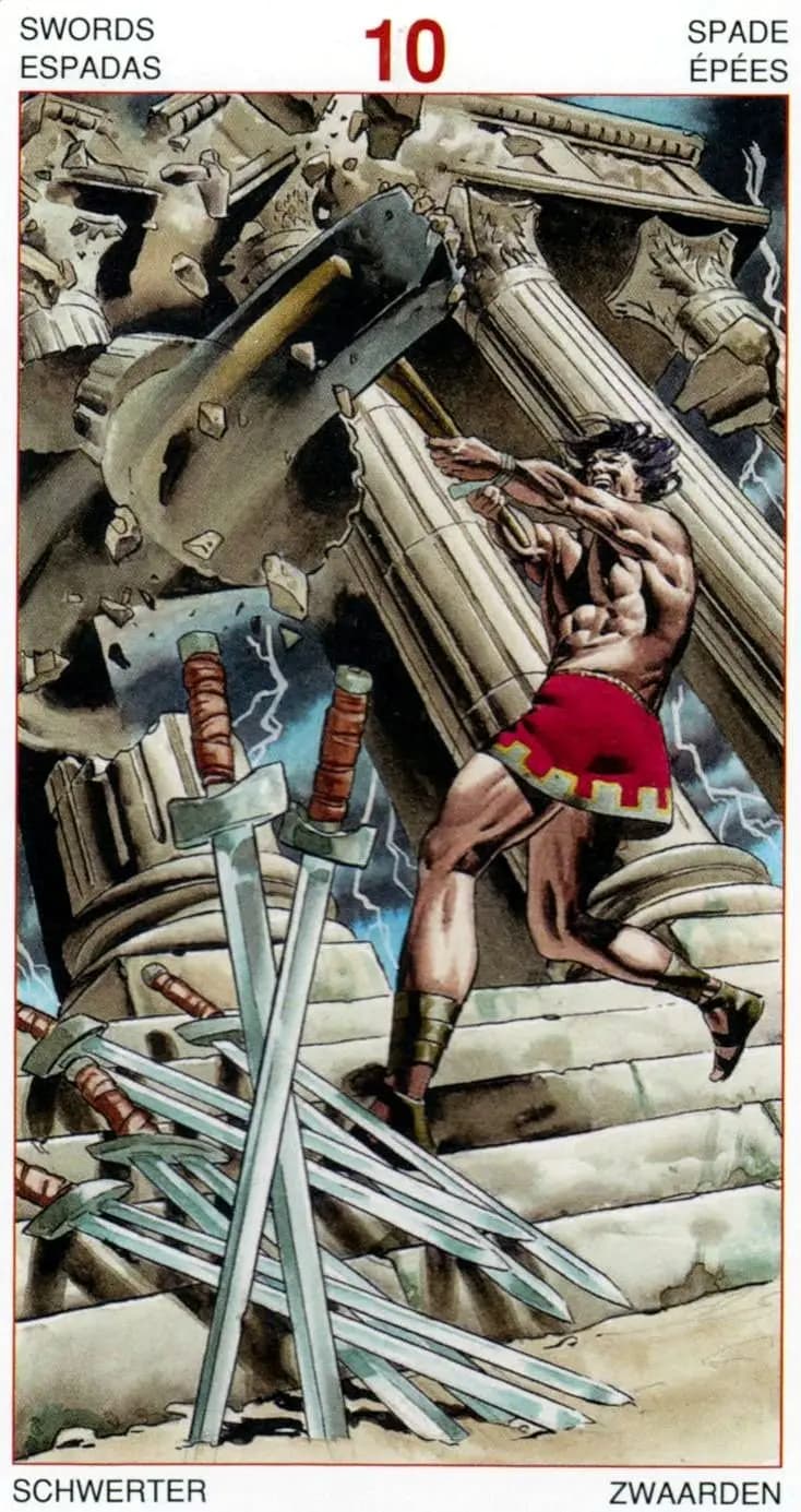 宝剑十 塔罗卡牌