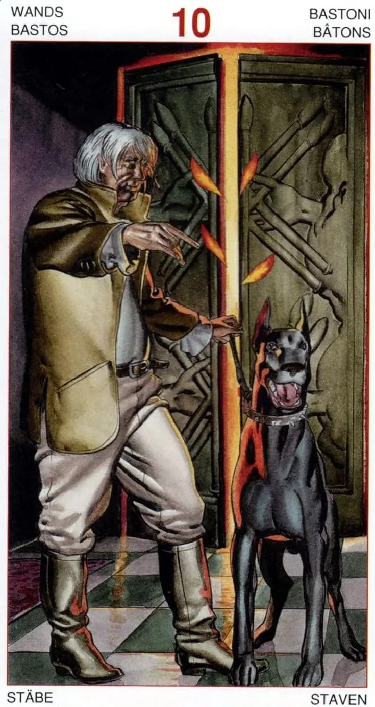 权杖十 塔罗卡牌