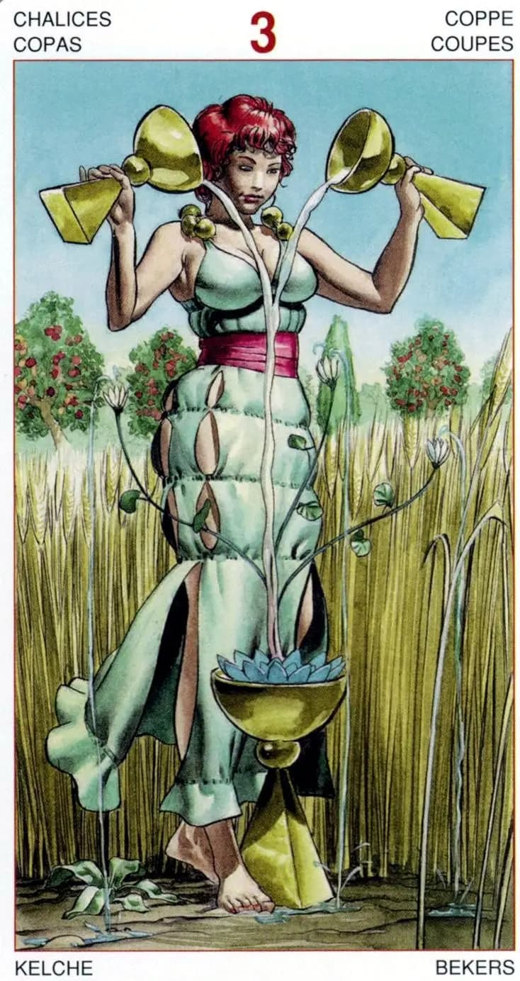圣杯三 塔罗卡牌