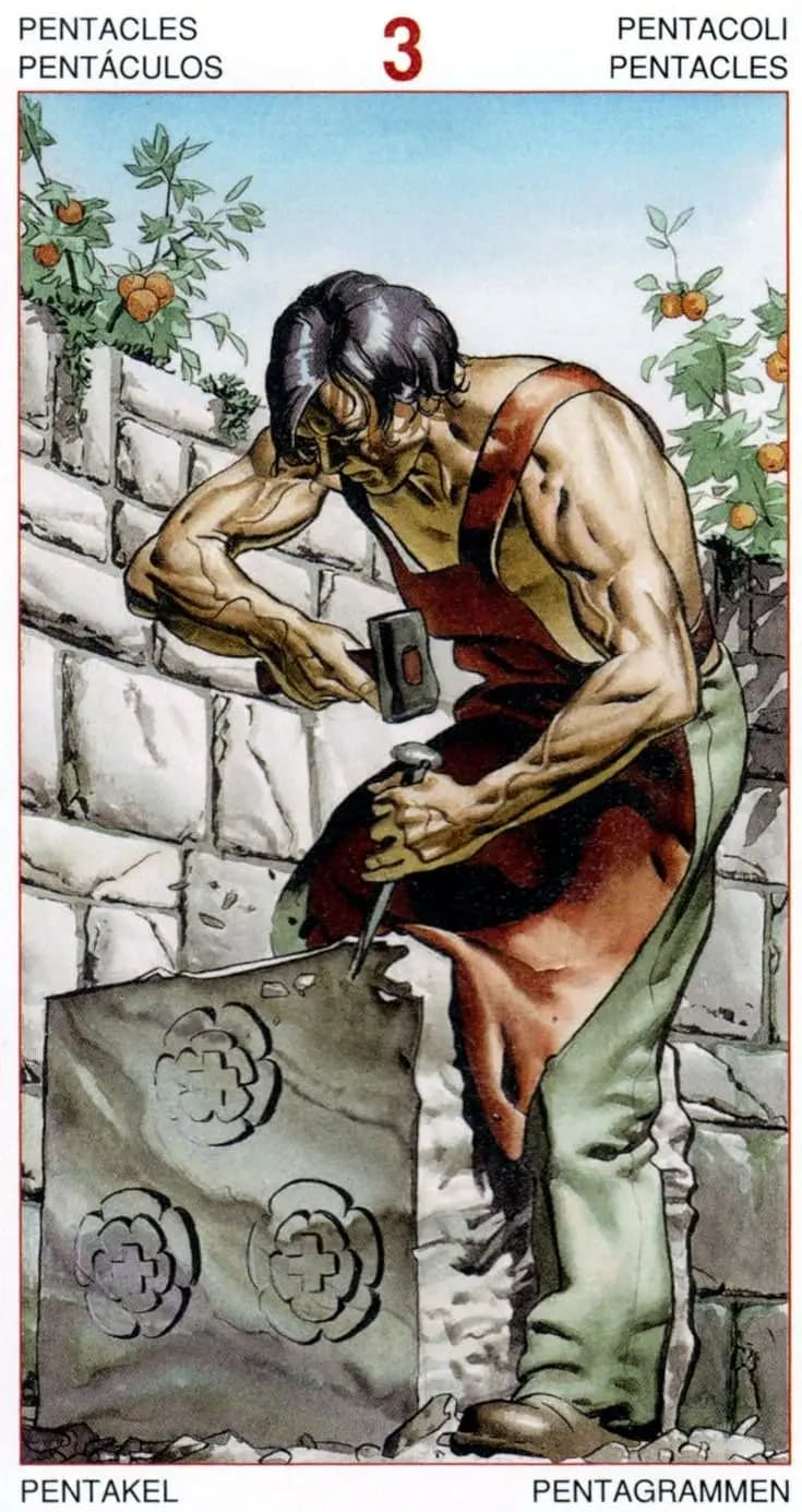 金币三 塔罗卡牌