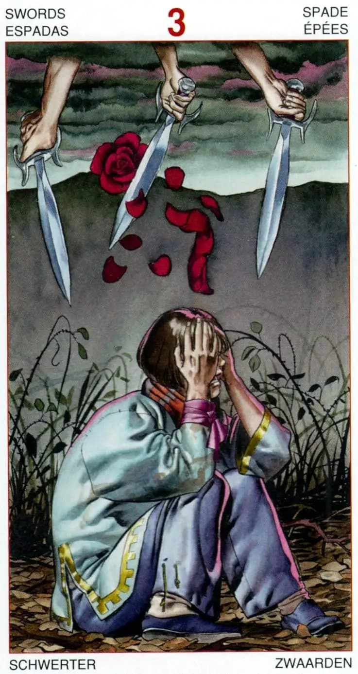 宝剑三 塔罗卡牌