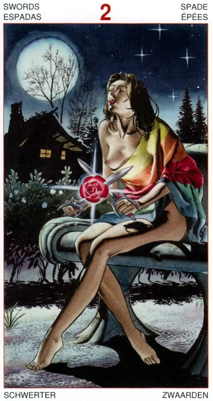 宝剑二 塔罗卡牌